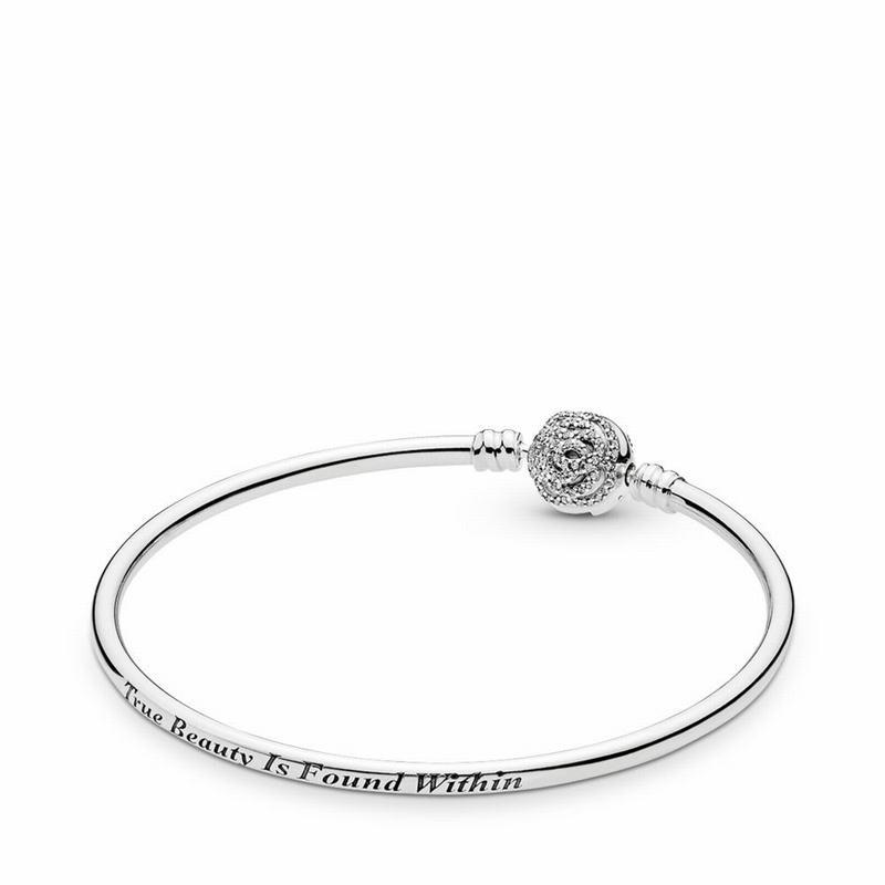 Pandora Disneyr, Beauty & The Beast Bangle Bracelet - Sterling Silver/Cubic Zirconia - Canada | US53